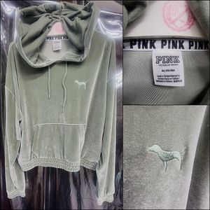 Vs pink velour hoodie
